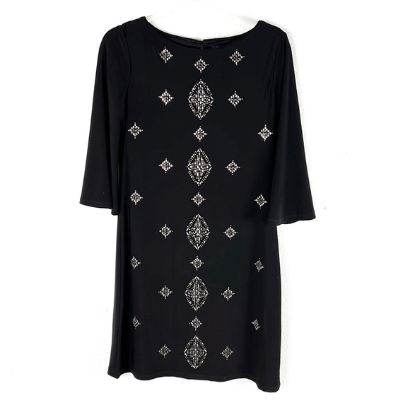 WHITE HOUSE BLACK MARKET | 🖤Beaded Bell Sleeves Mod Shift Dress - Picture 3 of 11